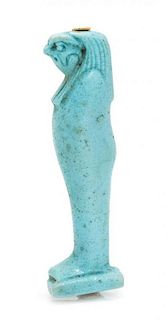 * A Yellow Gold and Faience Ra, Egyptian, 4.90 dwts.
