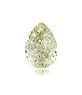 A 1.30 Carat Pear Shape Fancy Intense Yellow Green Diamond,