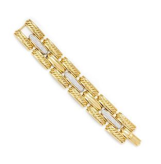 An 18 Karat Yellow Gold and Diamond Bracelet, David Yurman, 71.50 dwts.
