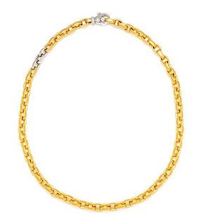 A 22 Karat Yellow Gold, Platinum and Diamond Classique Necklace, Isabella Fa, 37.30 dwts.