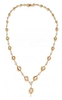 * A Yellow Gold and Diamond Necklace, 24.70 dwts.