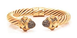 An 18 Karat Rose Gold and Diamond "Renaissance" Cuff Bracelet, David Yurman, 33.90 dwts.