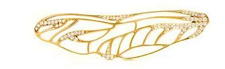 * An 18 Karat Yellow Gold and Diamond Dragonfly Wing Brooch, Angela Cummings for Tiffany & Co., Circa 1981, 7.60 dwts.