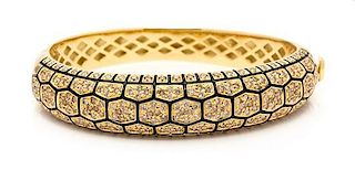 An 18 Karat Yellow Gold, Diamond and Enamel Bracelet, Roberto Coin, 33.70 dwts.