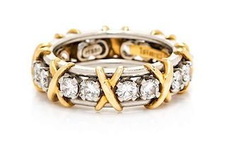 A Platinum and 18 Karat Yellow Gold Diamond "Sixteen Stone" Band, Jean Schlumberger for Tiffany & Co., 5.60 dwts.