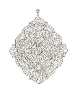 * A Platinum and Diamond Pendant/Brooch, Circa 1905, 14.80 dwts.