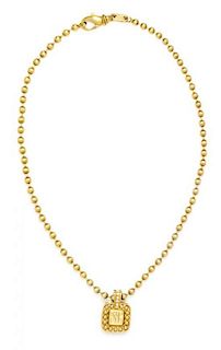 A Yellow Gold and Diamond Pendant, 20.30 dwts.