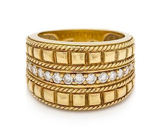 An 18 Karat Yellow Gold and Diamond Ring, Penny Preville, 7.20 dwts.
