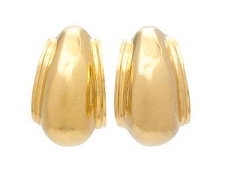 A Pair of 18 Karat Yellow Gold Earclips, Paloma Picasso for Tiffany & Co., 7.50 dwts.