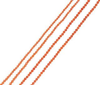 A Collection of Coral Bead Necklaces,