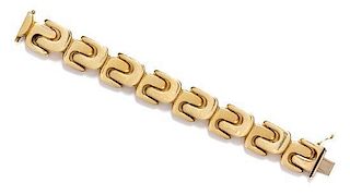 * A Yellow Gold Geometric Link Bracelet, 27.60 dwts.