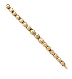 A Victorian Yellow Gold and Diamond Bracelet, 8.90 dwts.
