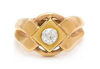 A Yellow Gold and Diamond Ring, 7.50 dwts.