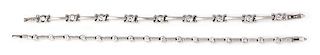 A Collection of White Gold and Diamond Line Bracelets, 17.50 dwts