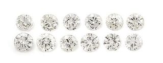 A Collection of Loose Round Brilliant Cut Diamonds,