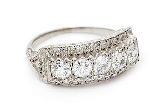 * A Platinum and Diamond Ring, 3.10 dwts.