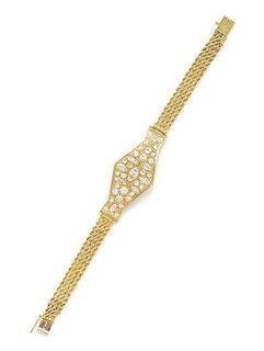 A Yellow Gold and Diamond Bracelet, 10.70 dwts.