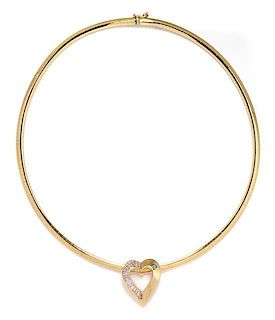 A Yellow Gold and Diamond Slide Necklace, 19.80 dwts