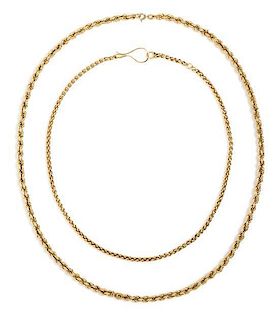 * A Collection of 18 Karat Yellow Gold Chains, 27.20 dwts.
