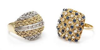 A Collection of 18 Karat Gold Rings, Italian, 12.50 dwts.