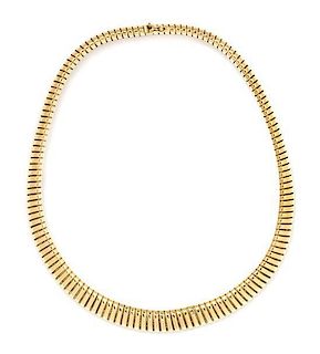 An 18 Karat Gold Tubogas Necklace, Italian, 46.00 dwts.
