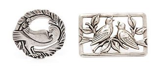 A Collection of Sterling Silver Bird Brooches, 12.00 dwts.
