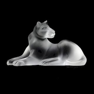Lalique Crystal "Simba" Lioness Figure.