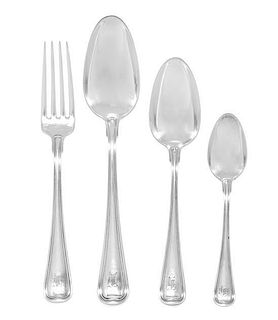 * An American Silver Part Flatware Service, Gorham Mfg. Co., Providence, RI, Early 20th Century, Old French pattern, most engrav