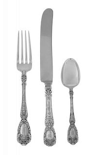 * An American Silver Part Flatware Service, Gorham Mfg. Co., Providence, RI, Early 20th Century, Florentine pattern, engraved wi