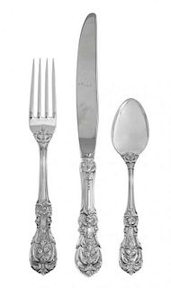 An American Silver Flatware Service, Reed & Barton, Taunton, MA, Mid 20th Century, Francis I pattern, comprising 12 dinner knive