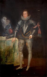 PORTRAIT OF BARON DUDLEY NORTH (1581-1666) OIL PAINTING