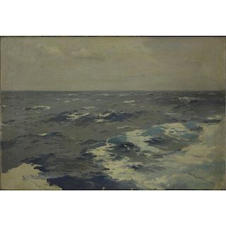 Attributed to: Frederick Judd Waugh, American  (1861-1940) Oil on canvas "Open Seascape"
