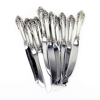 Lot of Twelve (12) Wallace Grande Baroque Sterling Silver Knives.