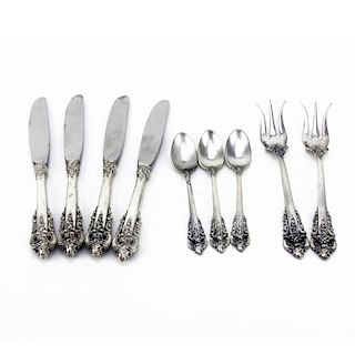 Lot of Nine (9) Wallace Grande Baroque Sterling Silver Miscellaneous Flatware Pieces.