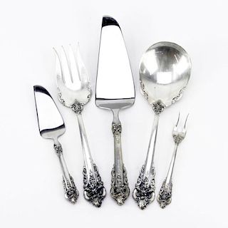 Lot of Five (5) Wallace Grande Baroque Sterling Silver Serving pieces.