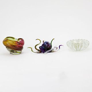 Lot of Three (3) Italian Art Glass Pieces.