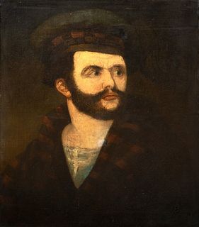 PORTRAIT OF OUTLAW ROB ROY MACGREGOR (1671-1734) OIL PAINTING