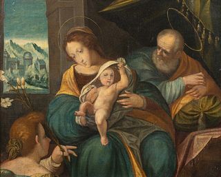 HOLY FAMILY OIL PAINTING