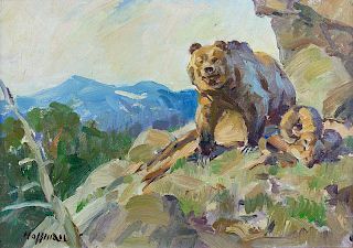 Grizzly With Kill by Frank B. Hoffman