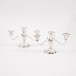 Three-Arm Weighted Sterling Candelabras