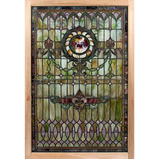 Large Stained and Leaded Glass Window