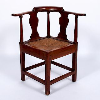 Cherry Corner Chair with Rush Seat