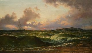 AFTER THE STORM OFF OF ISLE OF ARRAN OIL PAINTING