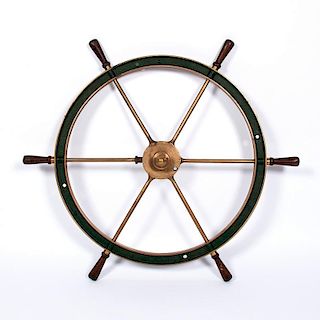 Brass Ship's Wheel from the Tugboat Conrad Starke