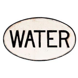 "Water" Railroad Sign