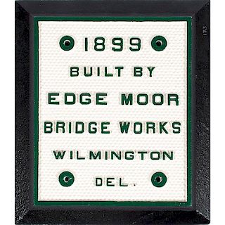 Edge Moor Bridge Works Builder's Plate