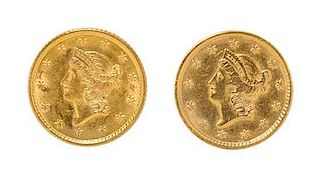 Two United States Liberty Head $1 Gold Coins