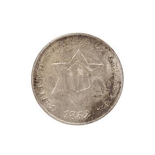 A United States 1852 Type I Three Cent Silver Coin
