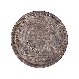 A United States 1862 Seated Liberty Half-Dime Proof