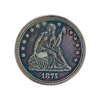 A United States 1875 Seated Liberty Quarter Dollar Proof